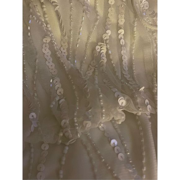 NWT Adrianna Papell size 14 Long Ivory Beaded Gown - Picture 12 of 16